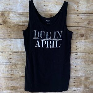 Motherhood Maternity Due in April Black Tank EUC
